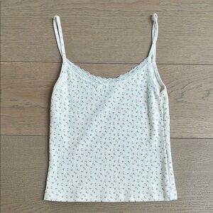 Brandy Melville White Fitted Sleeveless Camisole